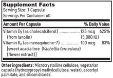 Load image into Gallery viewer, Vitamin D Plus K - 5000 (60 capsules), Klaire-SFI
